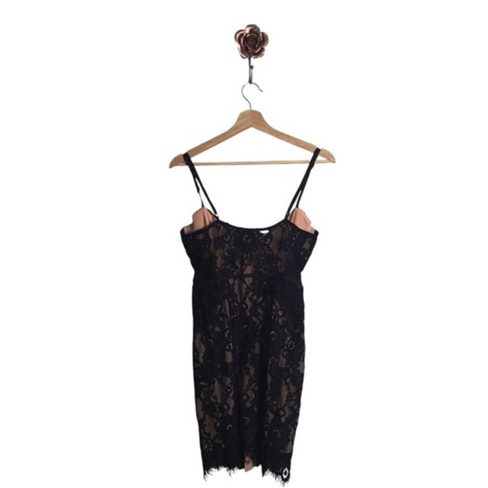 Tobi XS Honeymoon Lace Bodycon Mini Dress Black valentines Coquette Romantic - Picture 2 of 10